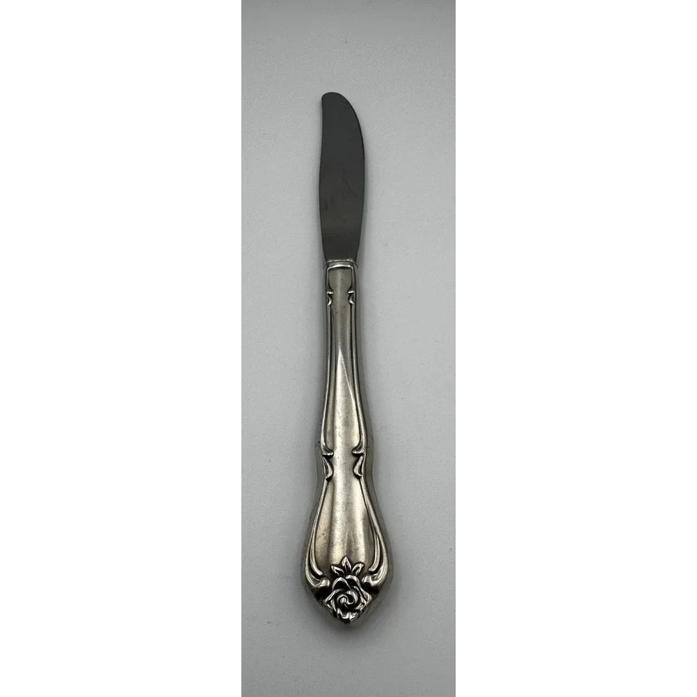 Oneida Arbor Rose Stainless Hollow Dinner Knife 1881 Rogers Great Condition